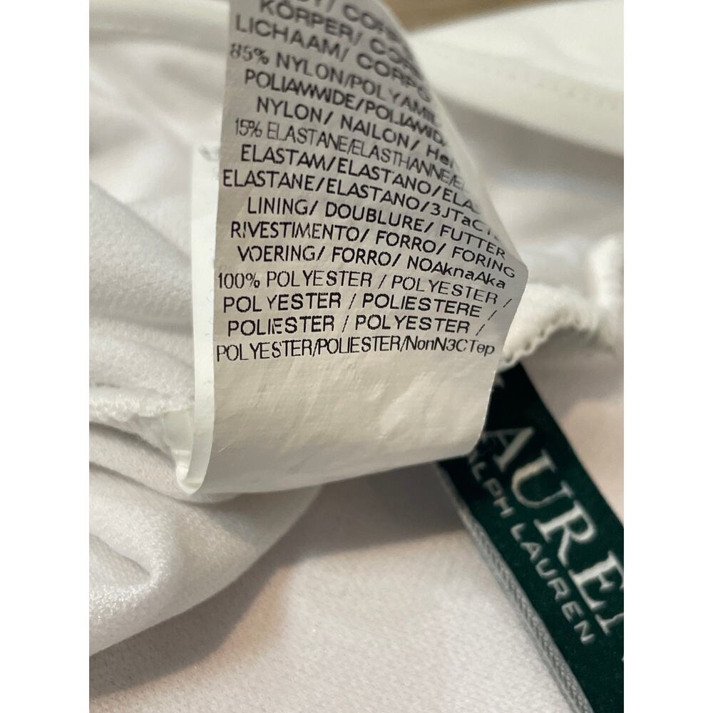 Ralph Lauren Cream One‑Piece Swimsuit Gold Zipper Detail Size 10 - Picture 7 of 8